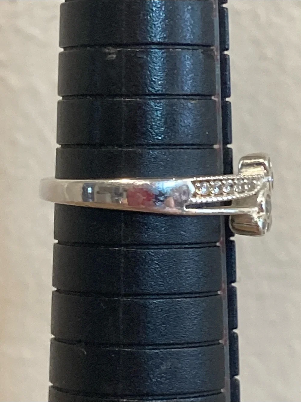 Sterling Silver 925 Disney Mickey Mouse Ring Clear Gem Size 8